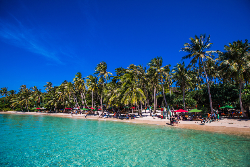 The glass-clear water surrounding Phu Quoc Island